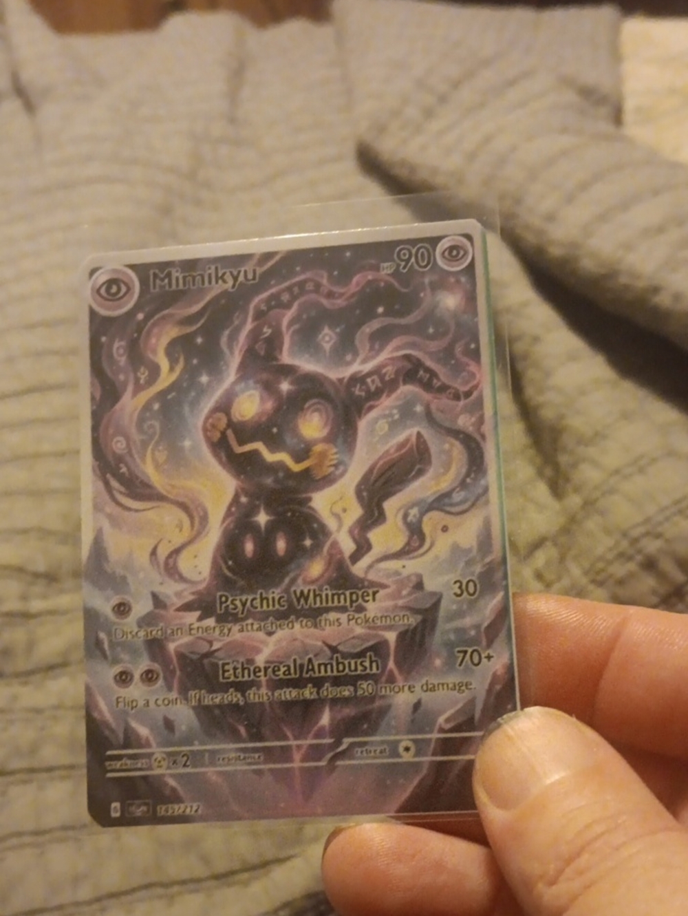 Mimikyu TCG Collectible Card - Purple Artwork Sleeve